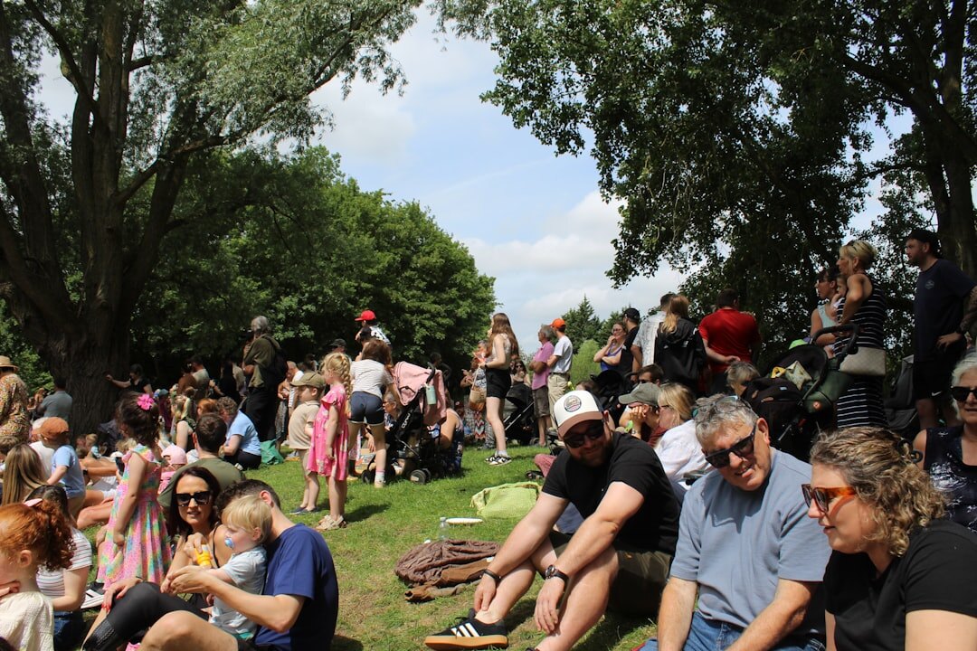 Crowd gathered at an outdoor public event